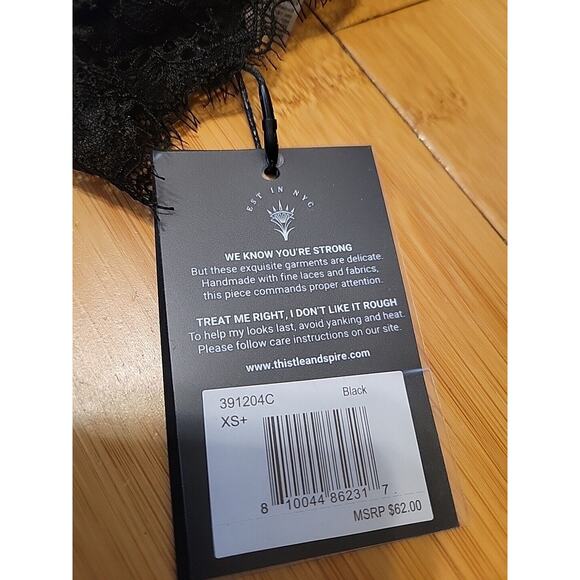 Thistle and Spire Womens Amore Lace Bra Underwire Sheer Size XS+ Black Corset - Picture 3 of 10